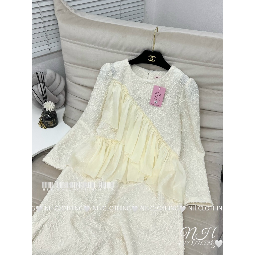 Váy len kim sa phối tơ sm