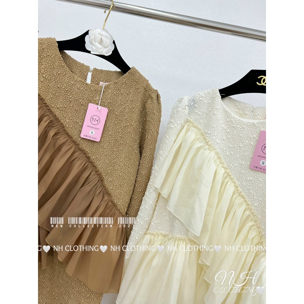 Váy len kim sa phối tơ sm