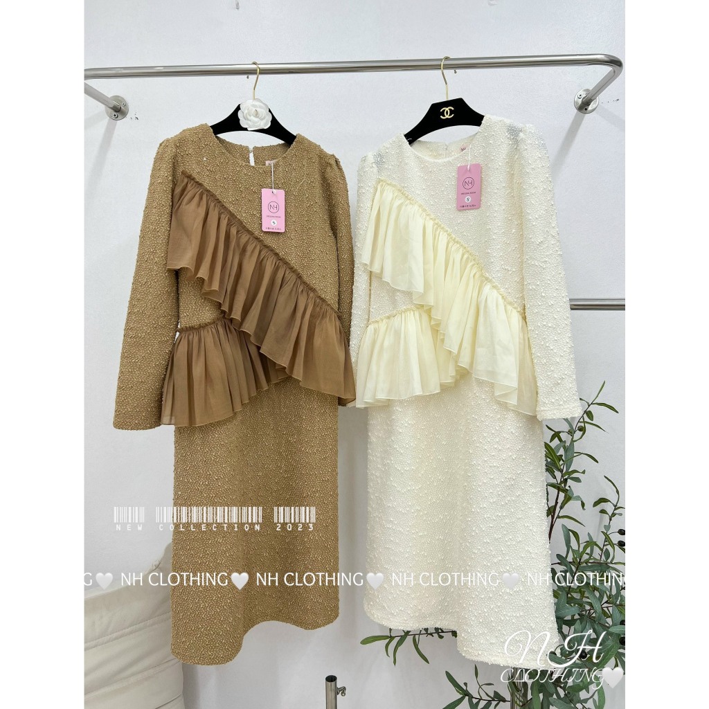 Váy len kim sa phối tơ sm