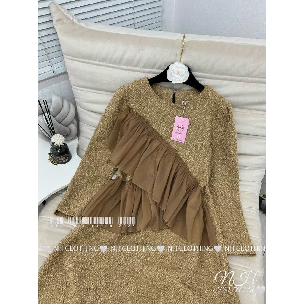 Váy len kim sa phối tơ sm