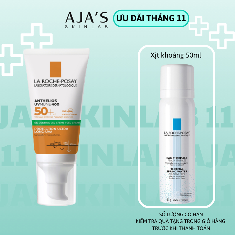 Kem chống nắng La Roche-Posay Anthelios UV Mune 400 Oil Control SPF 50+ PA++++ 50ml - AJA'S SKINLAB