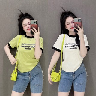 [ MÃ SALE LẺ MÀU VẢI ĐẸP - ĐƯỢC KIỂM HÀNG ] Áo thun nữ Tay Lỡ dáng ôm nhẹ babytee phối viền ( Mã SNIPPING )
