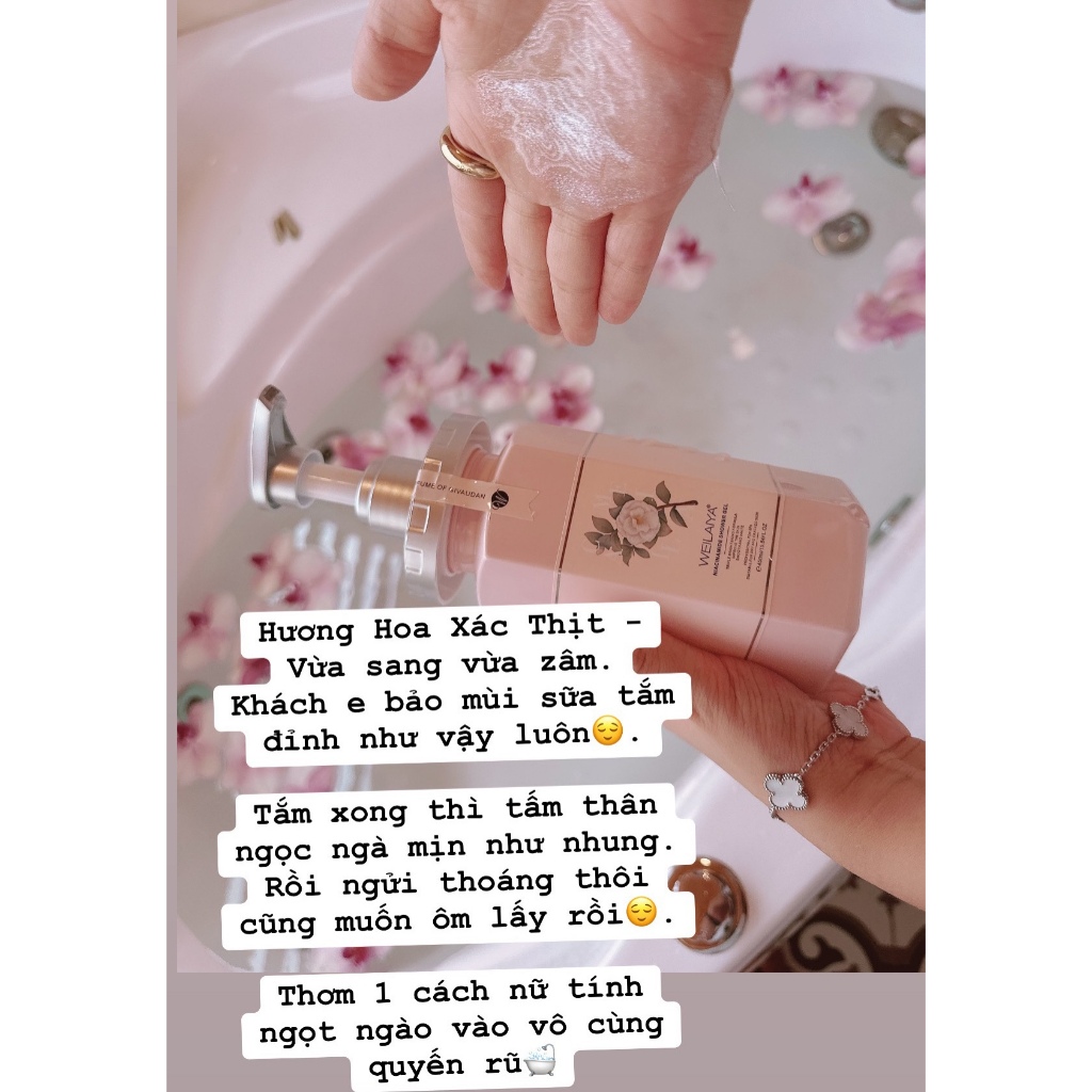 Sữa Tắm Nước Hoa Weilaiya Chính Hãng Tủy Mật Hoa Hồng Damask 450ml Hương Thơm Quyến Rũ Sang Trọng