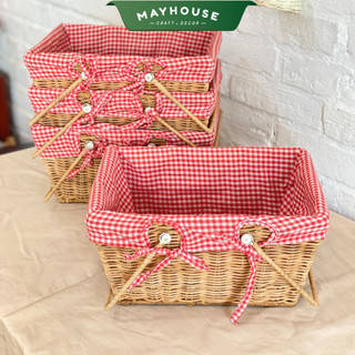 Giỏ mây tre đan kèm lót MAYHOUSE CRAFT&DECOR phụ kiện chụp ảnh decor trang trí nhà