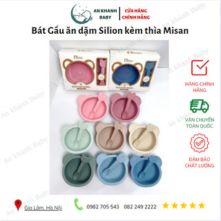 Bát Gấu ăn dặm Silion kèm thìa Misan