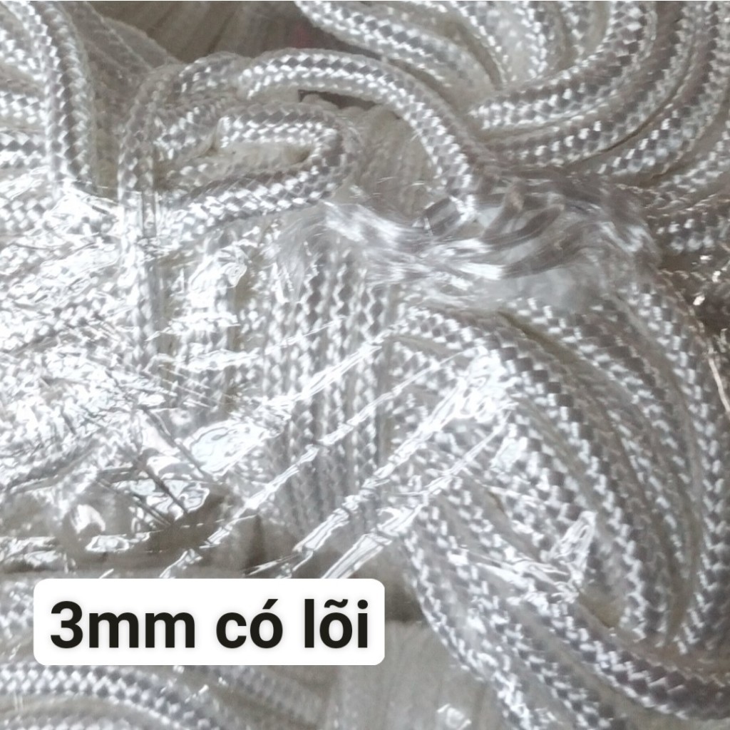 Dầy dù 4 màu cơ bản đỏ, nâu, đen, trắng  size từ 1mm , 1,5mm, 2mm,3mm bó 5-10met