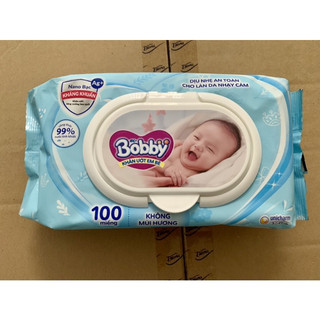 Combo 5 Gói Khăn Ướt Bobby Không Mùi 100 Tờ