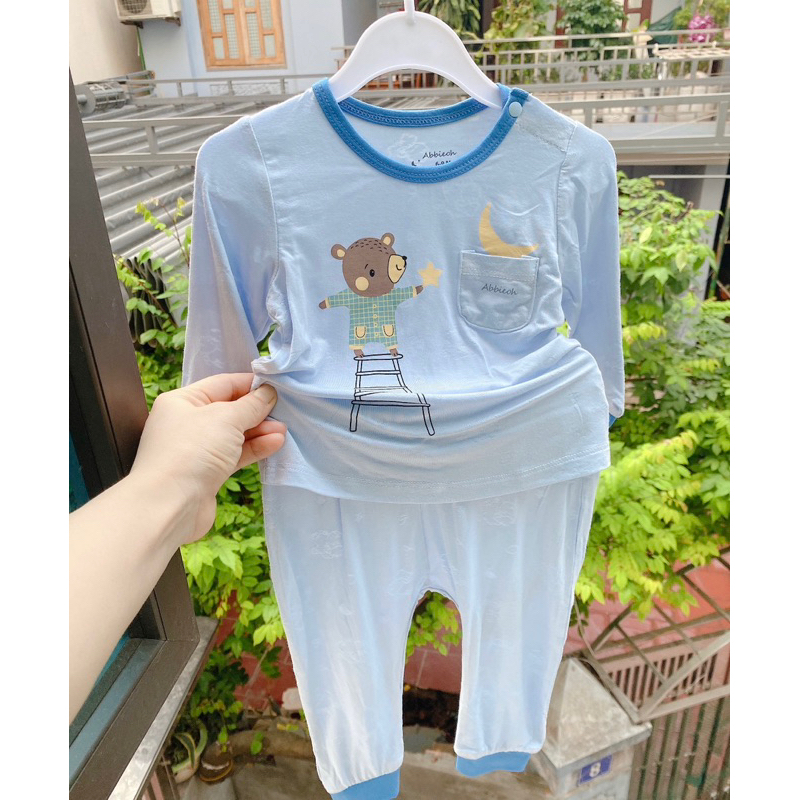 Abbieoh - Bộ quần áo dài tay sợi tre Thu Đông cho bé trai