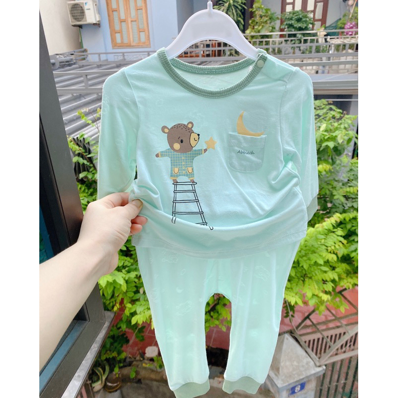 Abbieoh - Bộ quần áo dài tay sợi tre Thu Đông cho bé trai