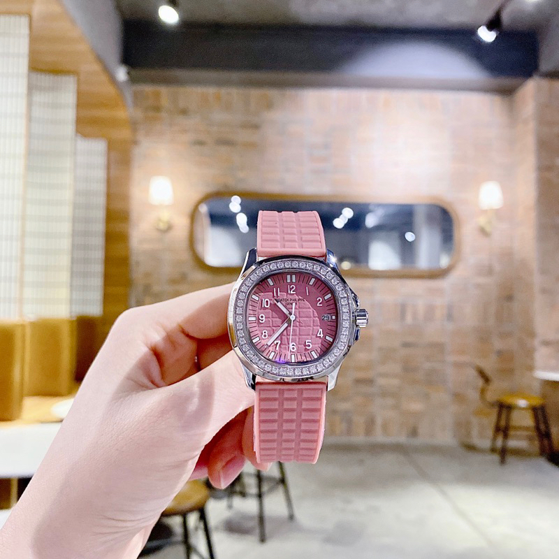 Đồng hồ nữ patek Philippe hồng baby sz35mm máy pin chuẩn nhật bản
