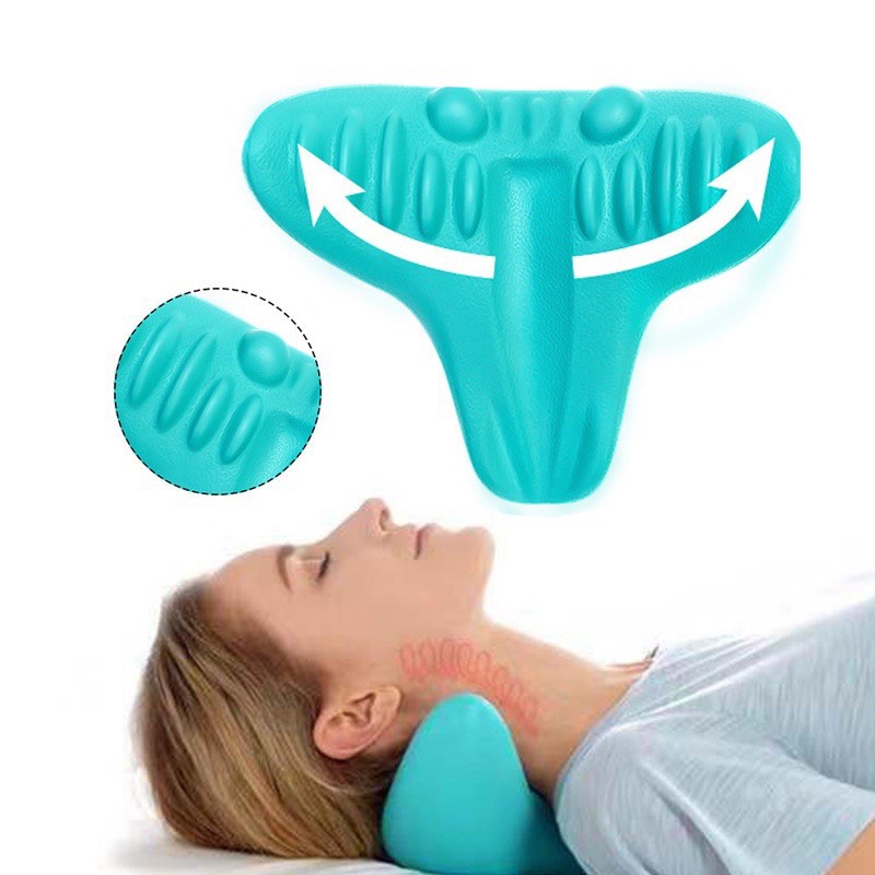 Gối massage bấm huyệt cột sống cổ Gối nắn chỉnh chống đau mỏi cổ vai gáy Gối kê cổ điều chỉnh tư thế ngủ