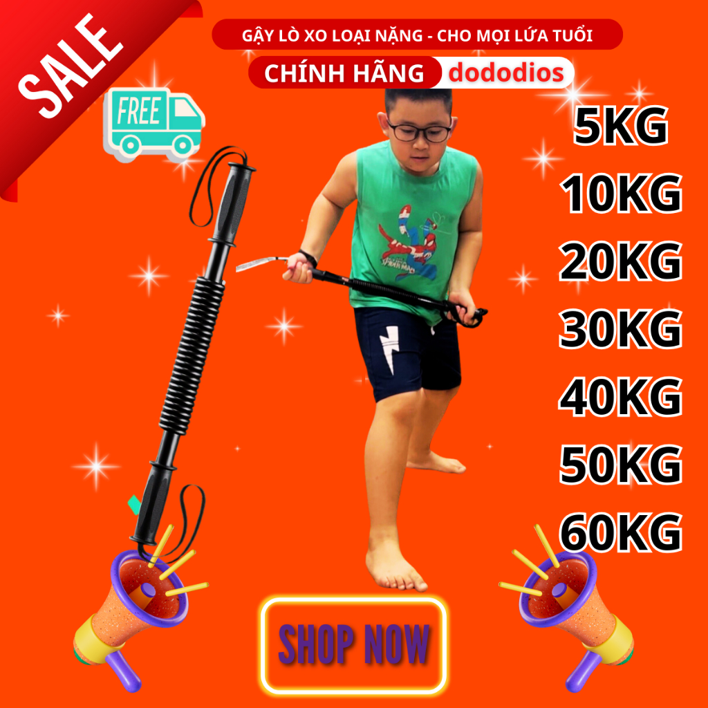 Gậy Bẻ Lò Xo Kháng Lực 5kg Cho Các Bé Từ 4-8 Tuổi Tập Thể Thao Thể Dục, Thanh Lò Xo Đàn Hồi Kháng Lực 5kg Hãng dododios