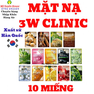 Mặt nạ giấy 3w clinic Hàn Quốc Chính Hãng 10 miếng