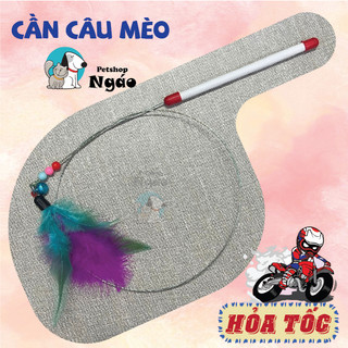 Cần câu mèo giúp mèo vận động vui chơi _ Ngáo Petshop _ Cần câu mèo