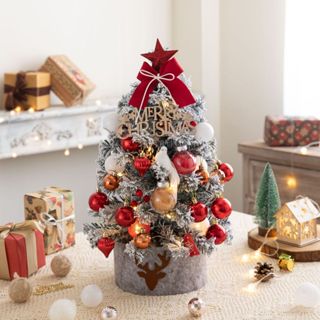  Cây thông noel để bàn Merry Christmas kèm phụ kiện + đèn cao 60cm Mẹ sóc 