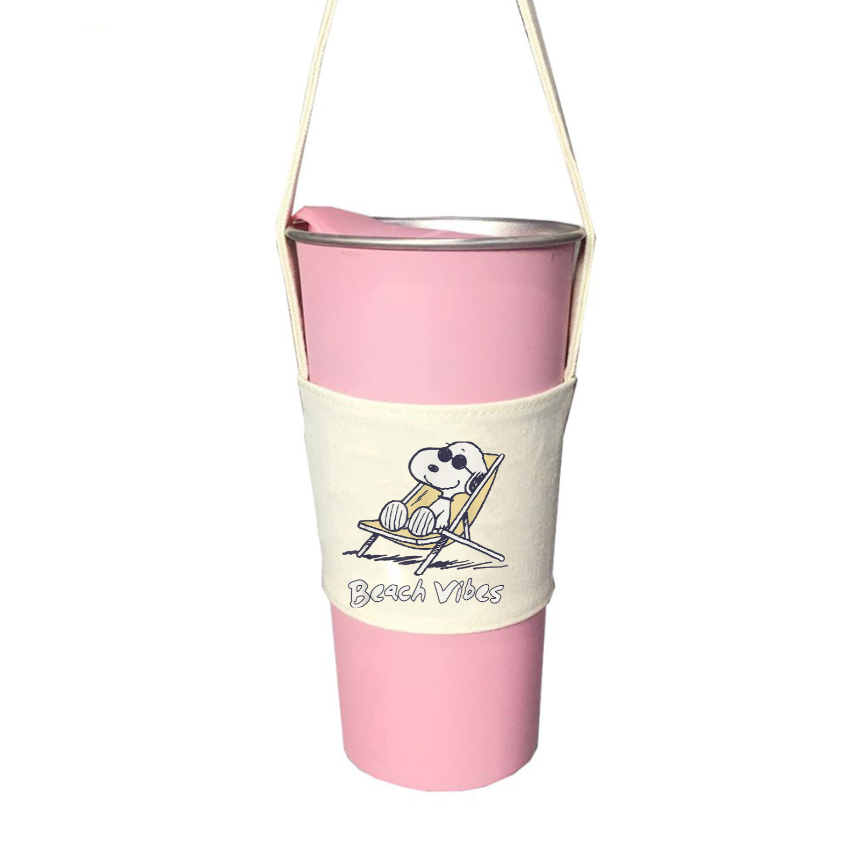 Túi treo ly cốc (cup holder) Ginko Canvas in hình Snoopy Cute ( nhiều size)