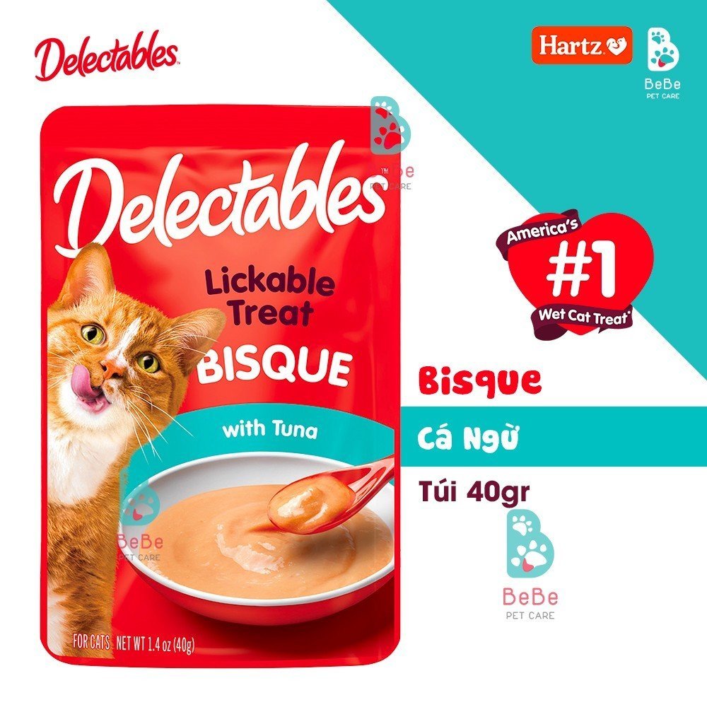 Pate HARTZ Delectables Sánh Mịn Nhiều Hương Vị - Bữa Ăn Xế Đầy Đủ Dinh Dưỡng Dành Cho Boss Mèo - Nhập Khẩu Từ Mỹ