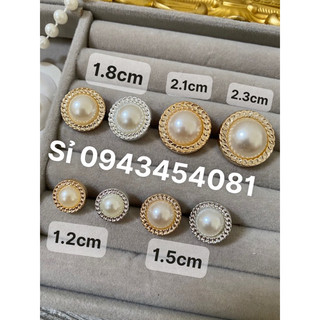 Cúc áo ngọc Sét 10 nút cườm ngọc nhựa nhiều size may váy áo trang trí
