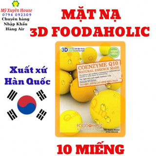 10 miếng mặt nạ coenzyme q10 3d foodaholic hàn quốc chính hãng