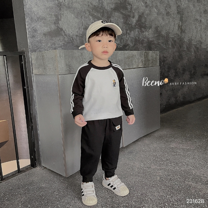 Bộ thu đông bé trai BEEMO B080 bộ dài tay bé chất cotton co giãn, mềm mại - PAPALEMON