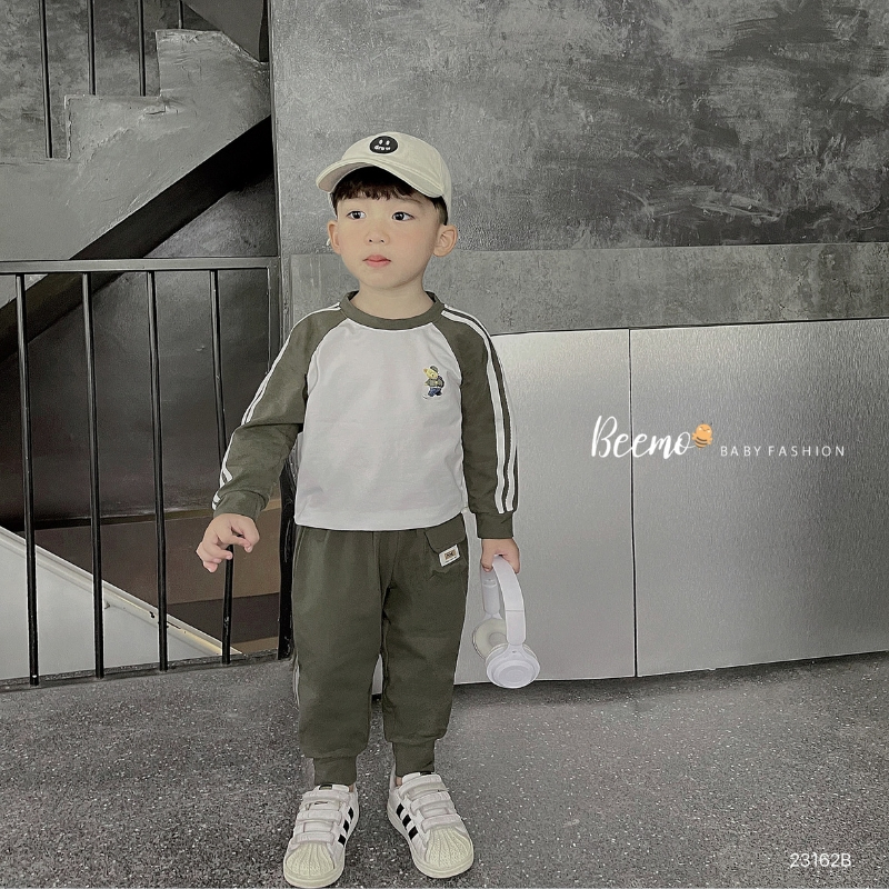 Bộ thu đông bé trai BEEMO B080 bộ dài tay bé chất cotton co giãn, mềm mại - PAPALEMON
