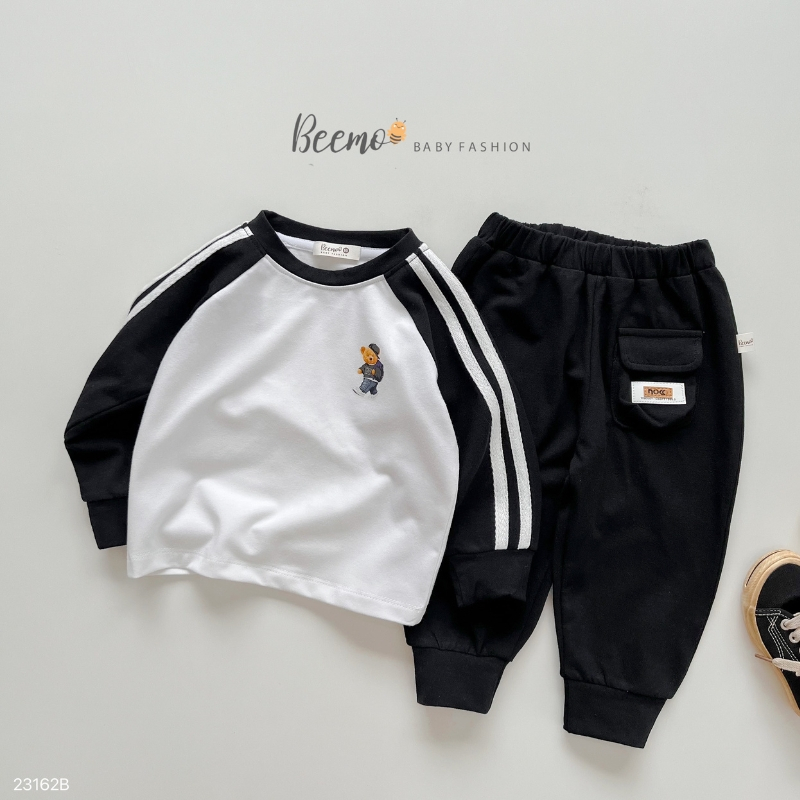 Bộ thu đông bé trai BEEMO B080 bộ dài tay bé chất cotton co giãn, mềm mại - PAPALEMON
