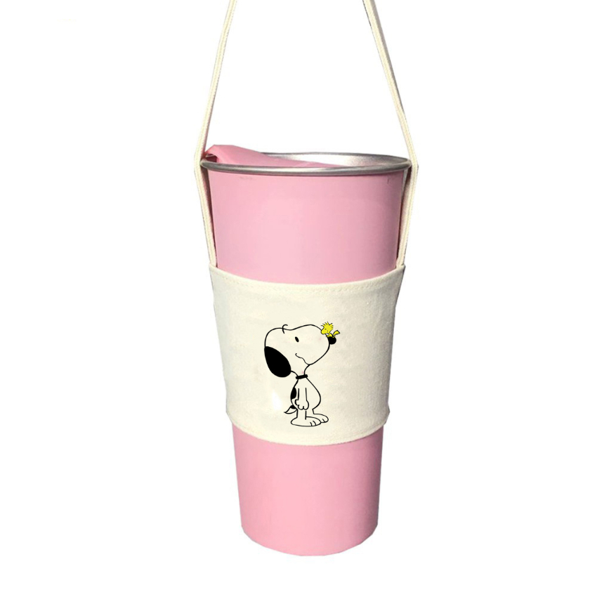 Túi treo ly cốc (cup holder) Ginko Canvas in hình Snoopy Cute ( nhiều size)