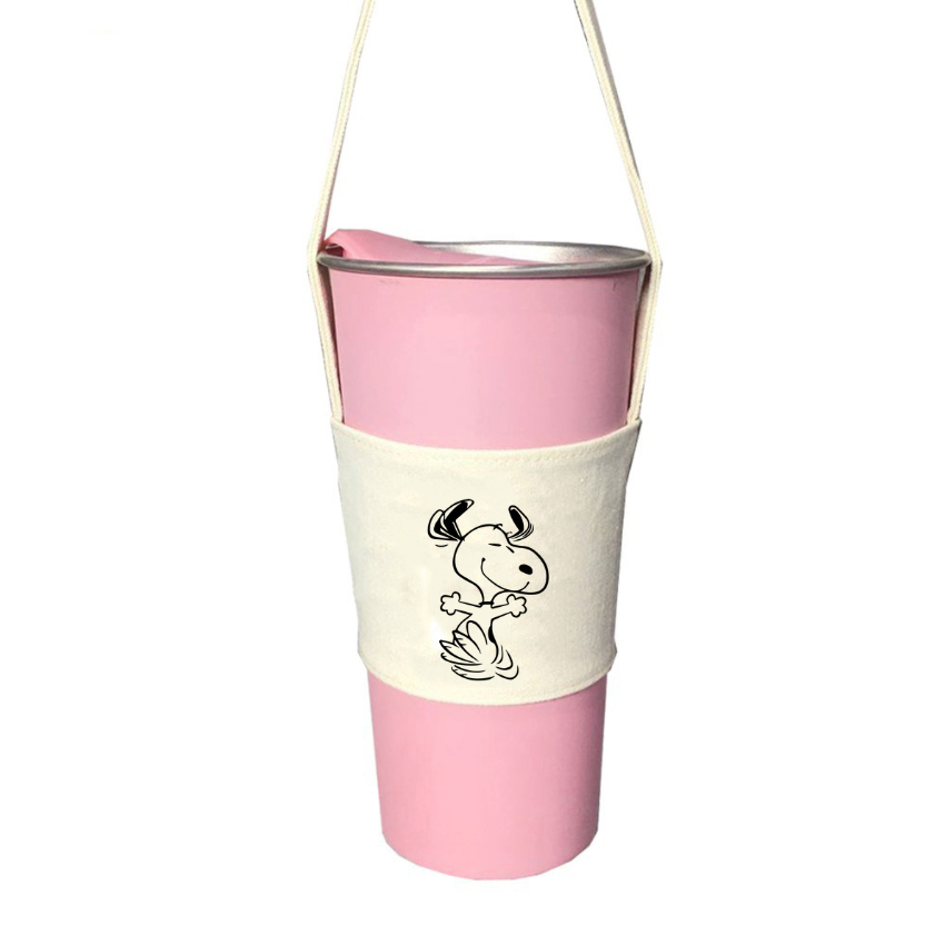 Túi treo ly cốc (cup holder) Ginko Canvas in hình Snoopy Cute ( nhiều size)