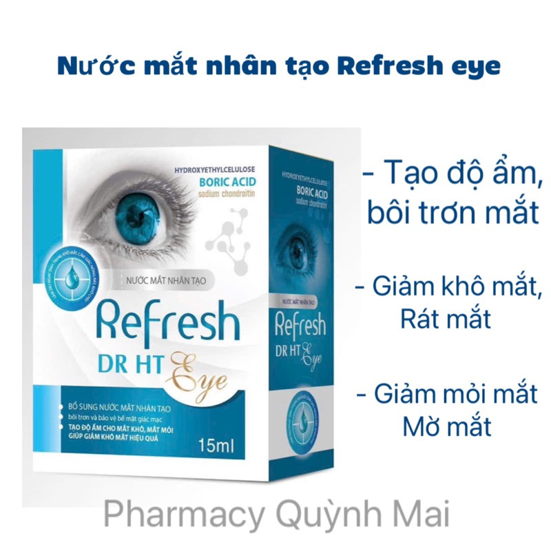  Nhỏ mắt  Nước mắt nhân tạo Refresh   mẫu mới   - tạo độ ẩm cho mắt  giảm khô mắt  mỏi mắt 