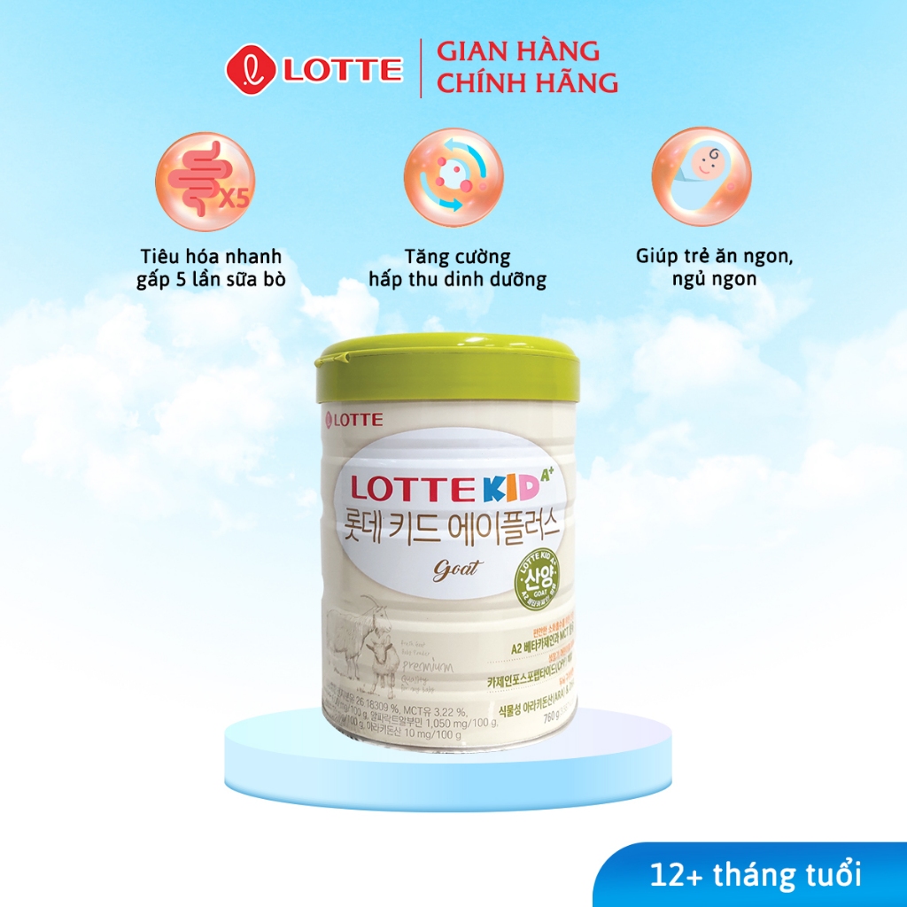 Giá Sốc Xả Date Sữa Dê Lotte Kid A+ bổ sung canxi hỗ trợ phát triển chiều