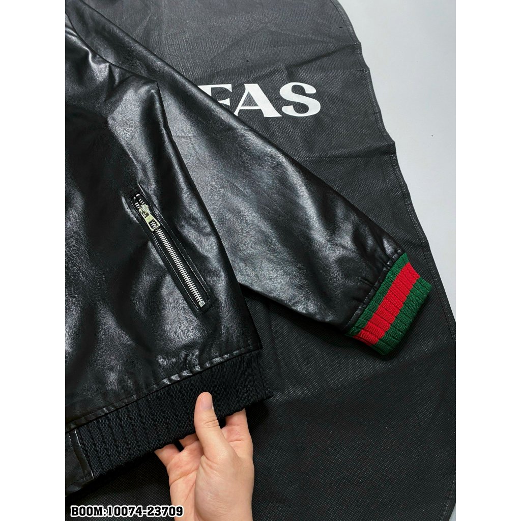 Áo khoác da nam dáng Bomber 2 lớp mẫu thiết kế 2023 hàng QC loại 1