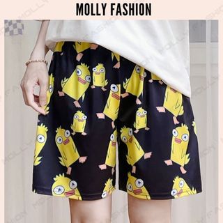 Quần Short hoạt hình GÀ ĐEN Unisex dành cho nam nữ mặc nhà 38-65kg Molly Fashion