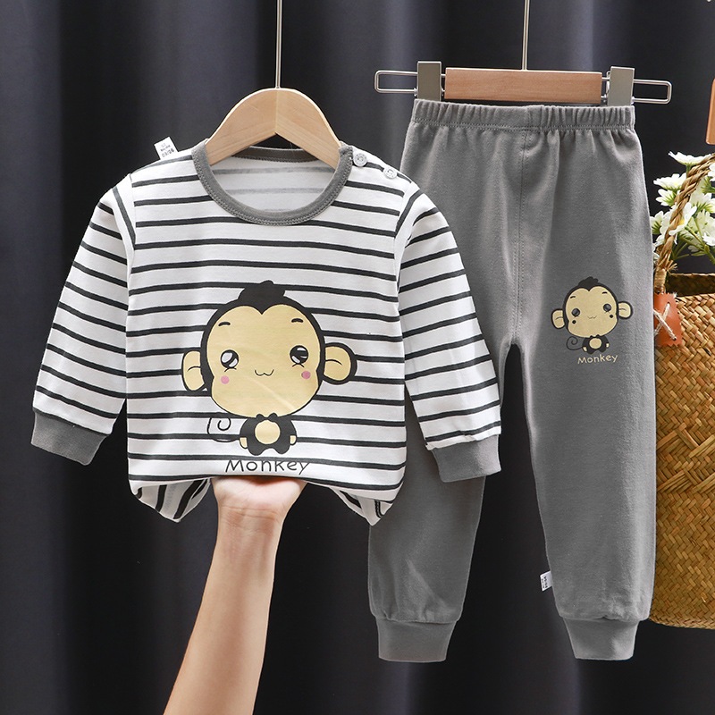 Bộ dài tay thu đông cho bé EROKIDS bộ mặc nhà chất vải cotton mềm mại hoạ tiết hoạt hình đáng yêu