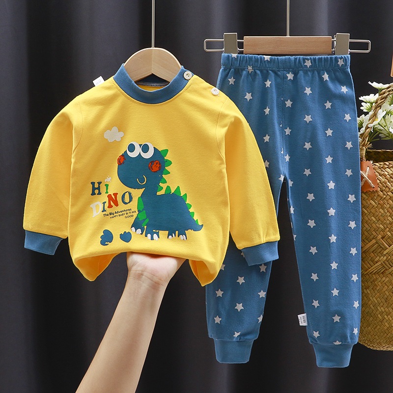 Bộ dài tay thu đông cho bé EROKIDS bộ mặc nhà chất vải cotton mềm mại hoạ tiết hoạt hình đáng yêu