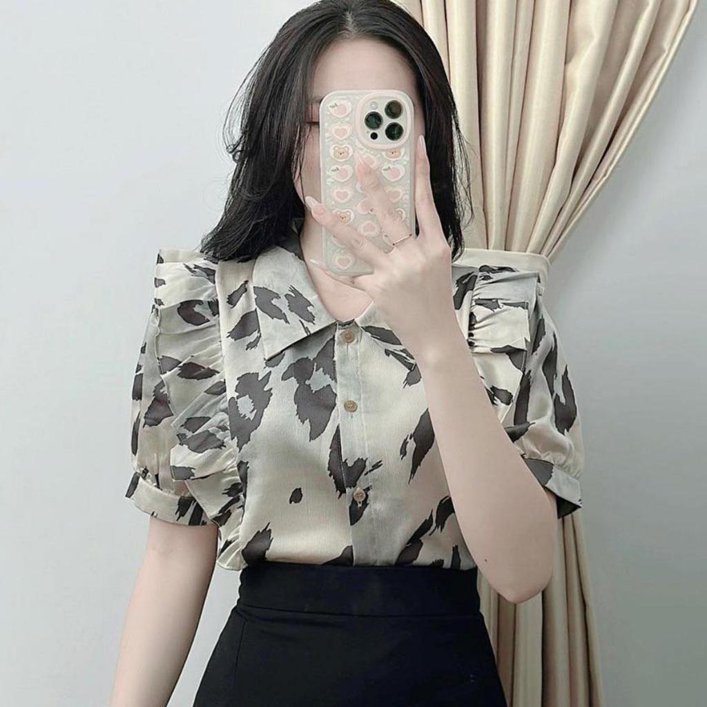 Áo sơ mi nữ  kiểu bèo vai xinh xắn trẻ trung  LAMO-B1168