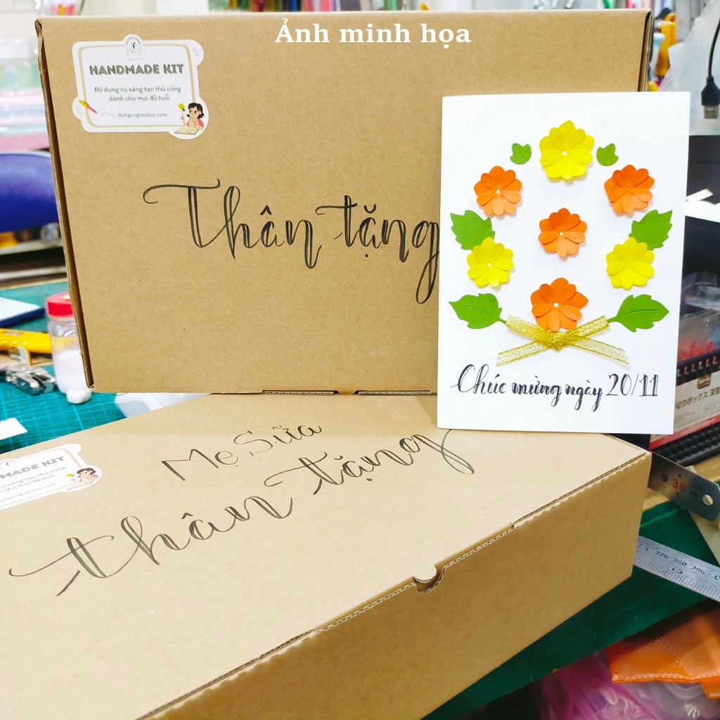 Kit thiệp tặng thầy, cô ngày 20/11 tự trang trí- Kit 10 phôi thiệp