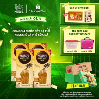  Combo 4 hộp nước cốt cà phê NESCAFÉ - CÀ PHÊ SỮA ĐÁ (4 hộp x 5 gói)
