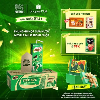 Thùng 48 hộp sữa nước Nestle Milo 180ml/ hộp