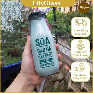 Chai thuỷ tinh 300ml đựng sữa, nước ép, nước trái cây, chưng yến...