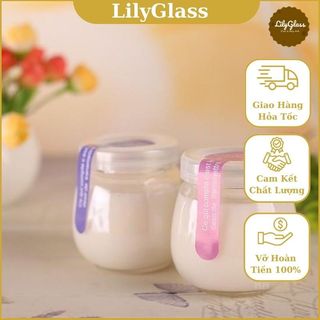 Hũ thủy tinh làm sữa chua dáng béo 200ml nắp nhựa