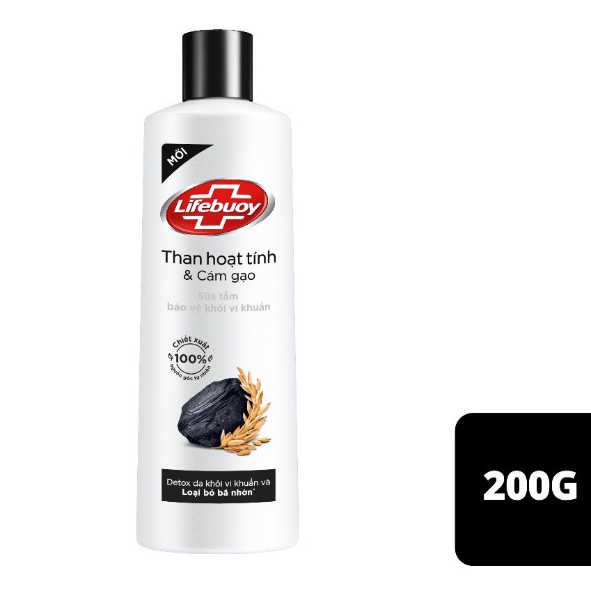 Sữa Tắm Lifebuoy Detox Và Sạch Sâu Khỏi Bụi Mịn Pm2.5 Detox 100% Từ Thiên Nhiên Diệt Khuẩn 200ml