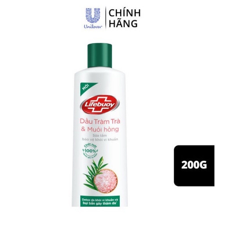 Sữa Tắm Lifebuoy Detox Và Sạch Sâu Khỏi Bụi Mịn Pm2.5 Detox 100% Từ Thiên Nhiên Diệt Khuẩn 200ml