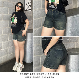 Quần short jean nữ co giãn bigsize lưng cao 2 màu