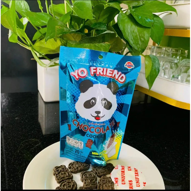 Bánh Gấu Thái Lan Yo Friend Vị Sôcôla Chấm Kem Sữa Chocolate Cookies