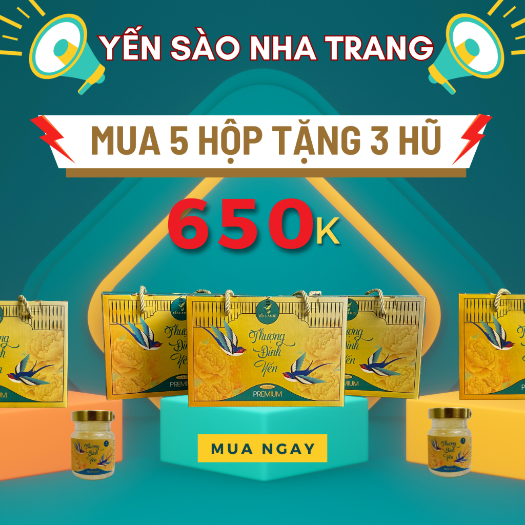 Yến sào Nha Trang hũ chưng sẵn - combo 5 hộp ( 30 hũ )