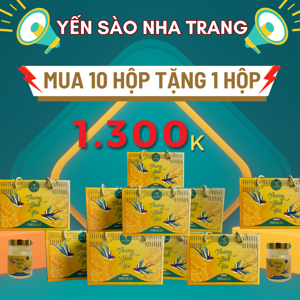 Yến sào Nha Trang hũ chưng sẵn - Combo mua 10 hộp tặng 1 hộp