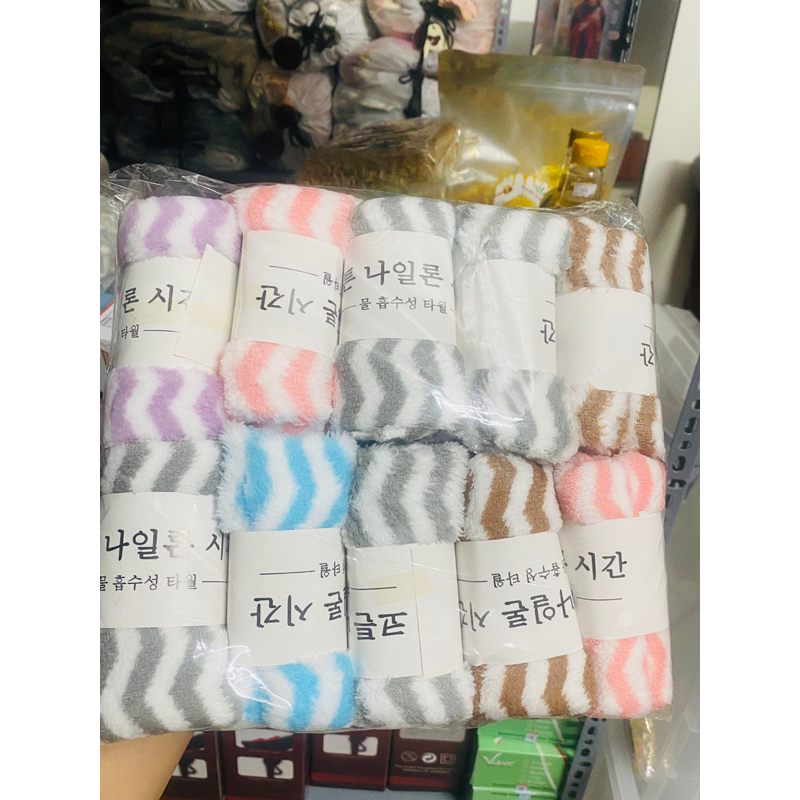 Khăn mặt xuất Hàn kẻ sọc