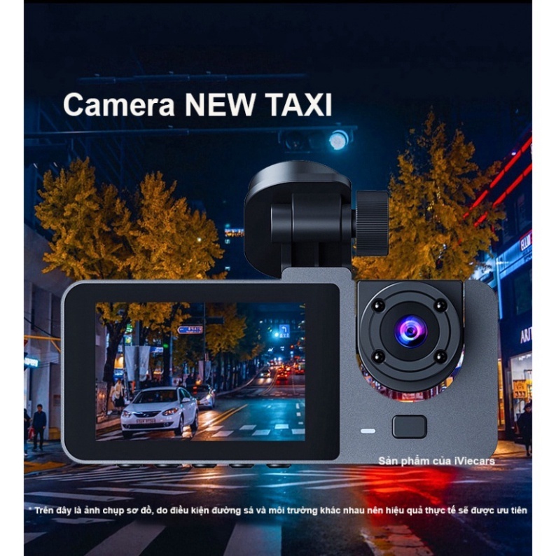Camera hành trình ô tô New Taxi full HD 1080p hồng ngoại siêu nét, COMBO camera xe hơi hỗ trợ kết nối WIFI 3 mắt tốc độ
