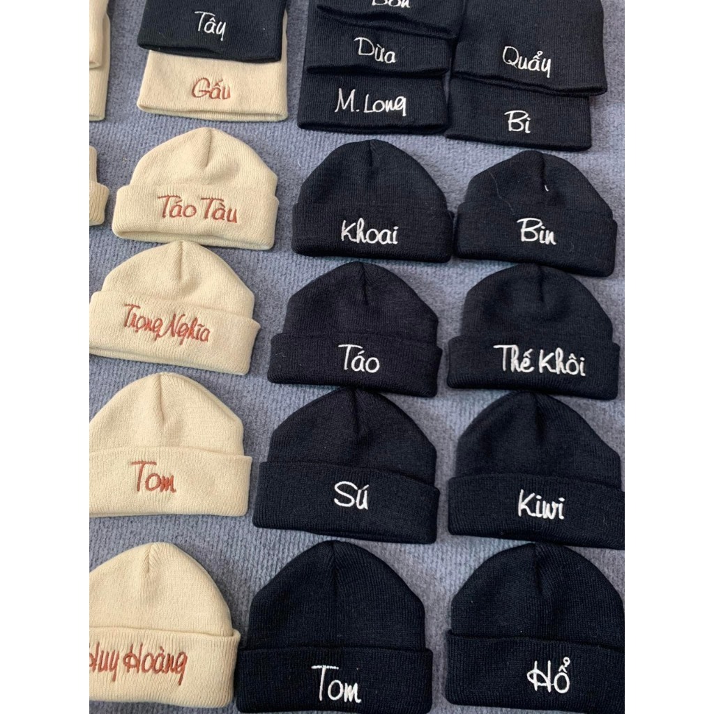 Mũ len ống thêu tên cho bé 2t - 5t phong cách Hàn Quốc