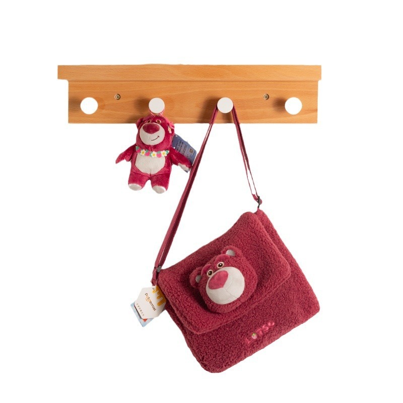 Túi plush bag lông xù Gấu dâu Lotso chính hãng Disney
